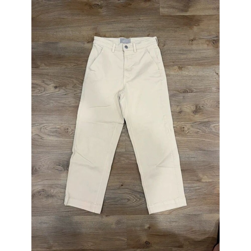 Everlane Womens Off White Cotton Stretch Straight Leg Chino Pants 6